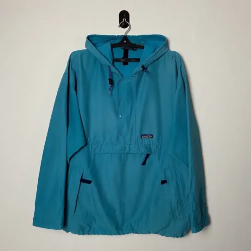 Patagonia Vintage Hooded Jacket — Teal • Made in USA • 80s • Men’s Large